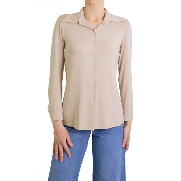 Camicia tinta unita in viscosa